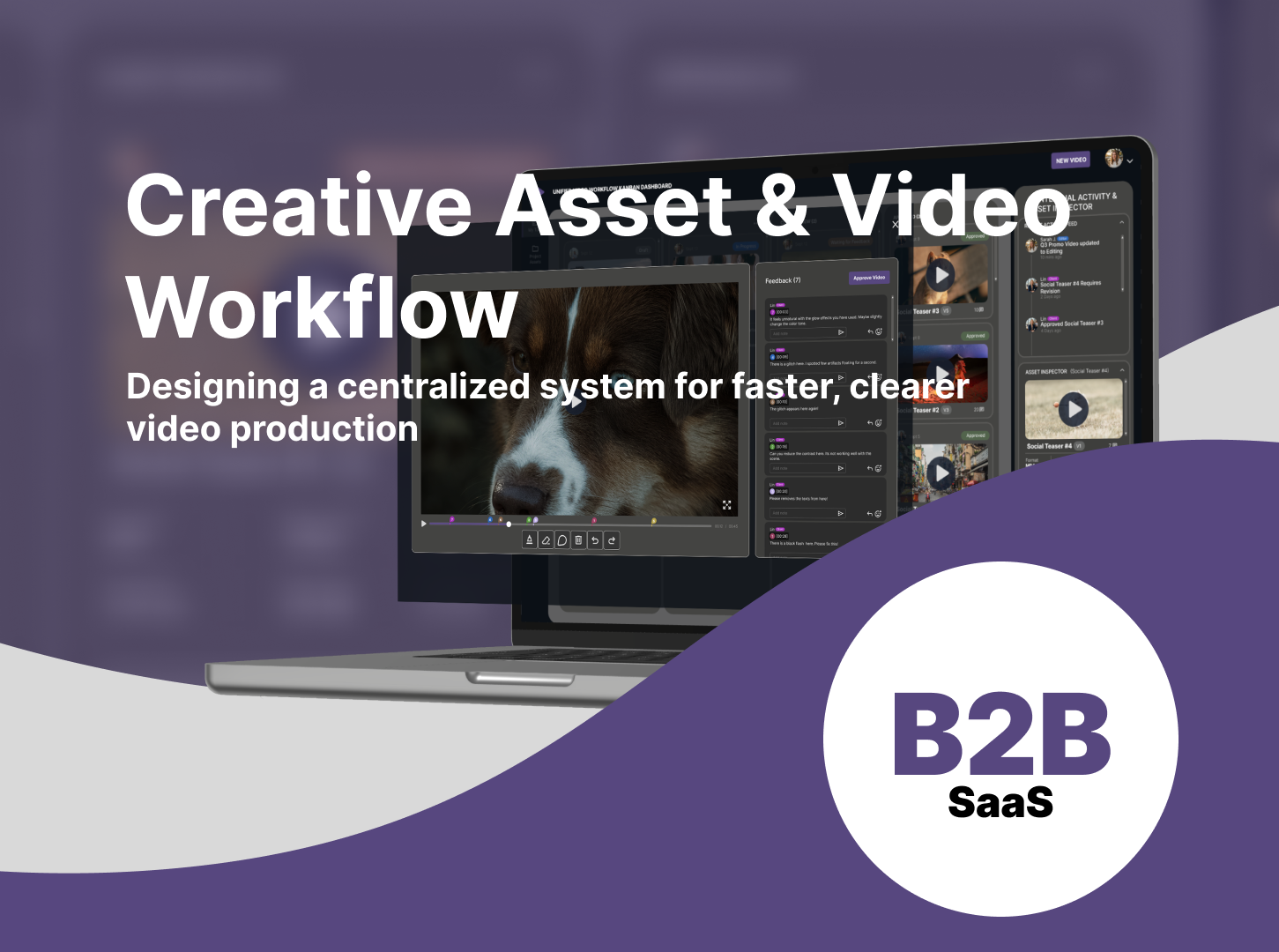 Creative Asset & Video Workflow dashboard and review room